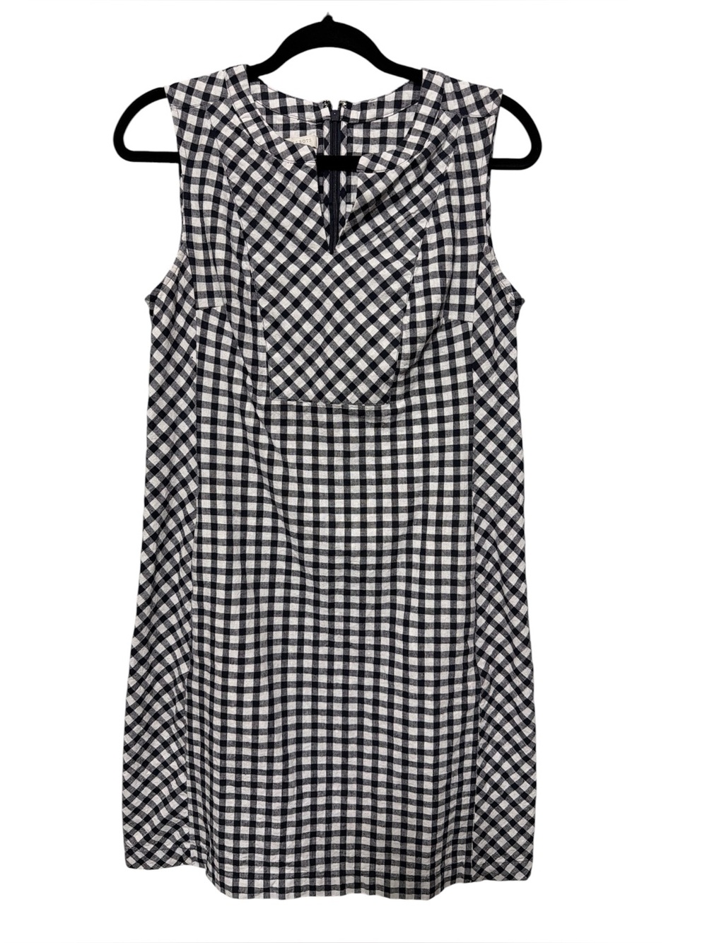 Talbots Navy and White Gingham Dress